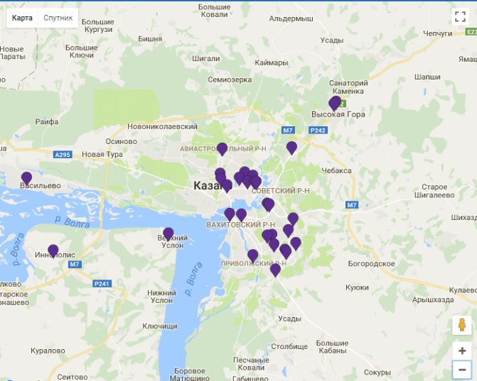 Карта и адреса офисов Летай в Татарстане