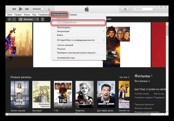 Открытие программы iTunes на компьютере и просмотр данных об учетной записи Apple ID на iPhone