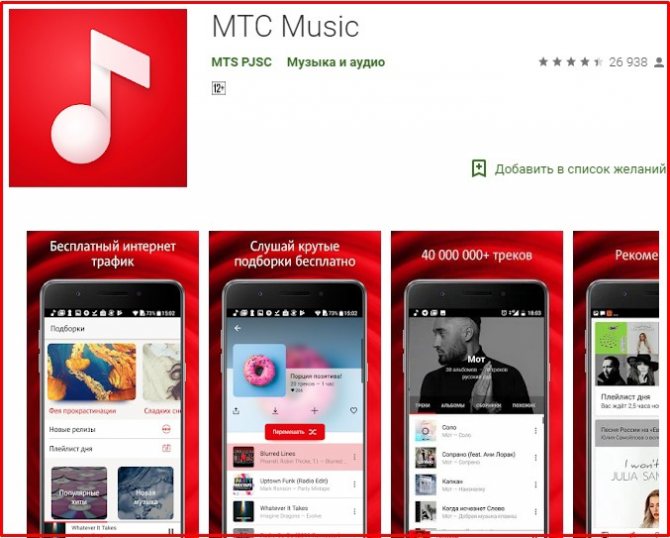 приложение мтс музыка