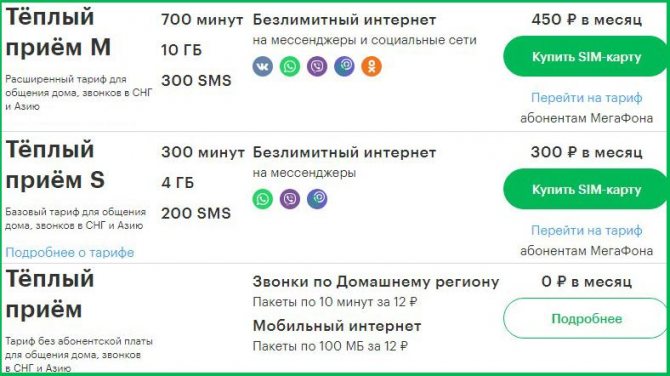 тарифы теплый прием от Мегафон для Башкортостана