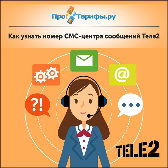 узнать номер телефона СМС-центра сообщений Теле2