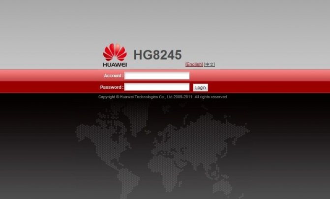 Вход в систему настроек роутера Huawei